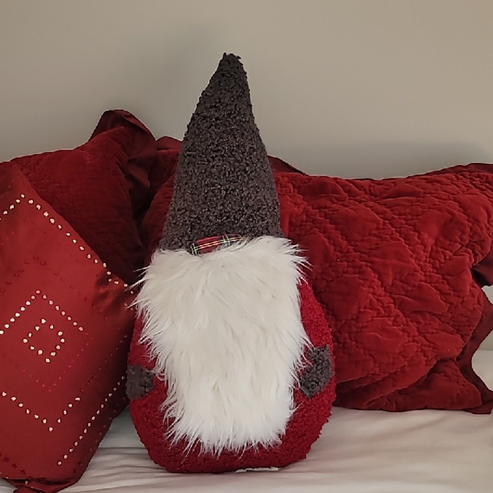 Pottery Barn Red and White Holiday Gnome Pillow